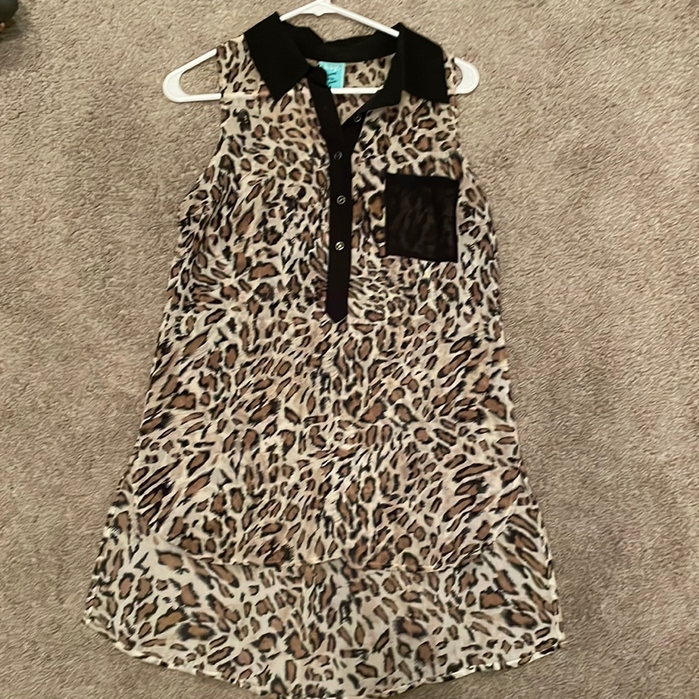 Sheer Leopard tank blouse